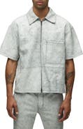 Hudson Jeans Leather Zip Front Shirt