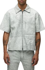 Hudson Jeans Leather Zip Front Shirt