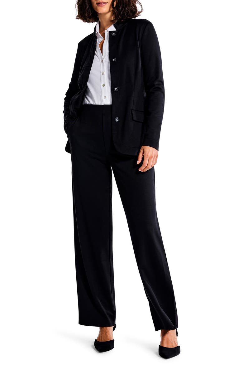Drapey Ponte Ankle Wide Leg Pants, Alternate, color, BLACK ONYX