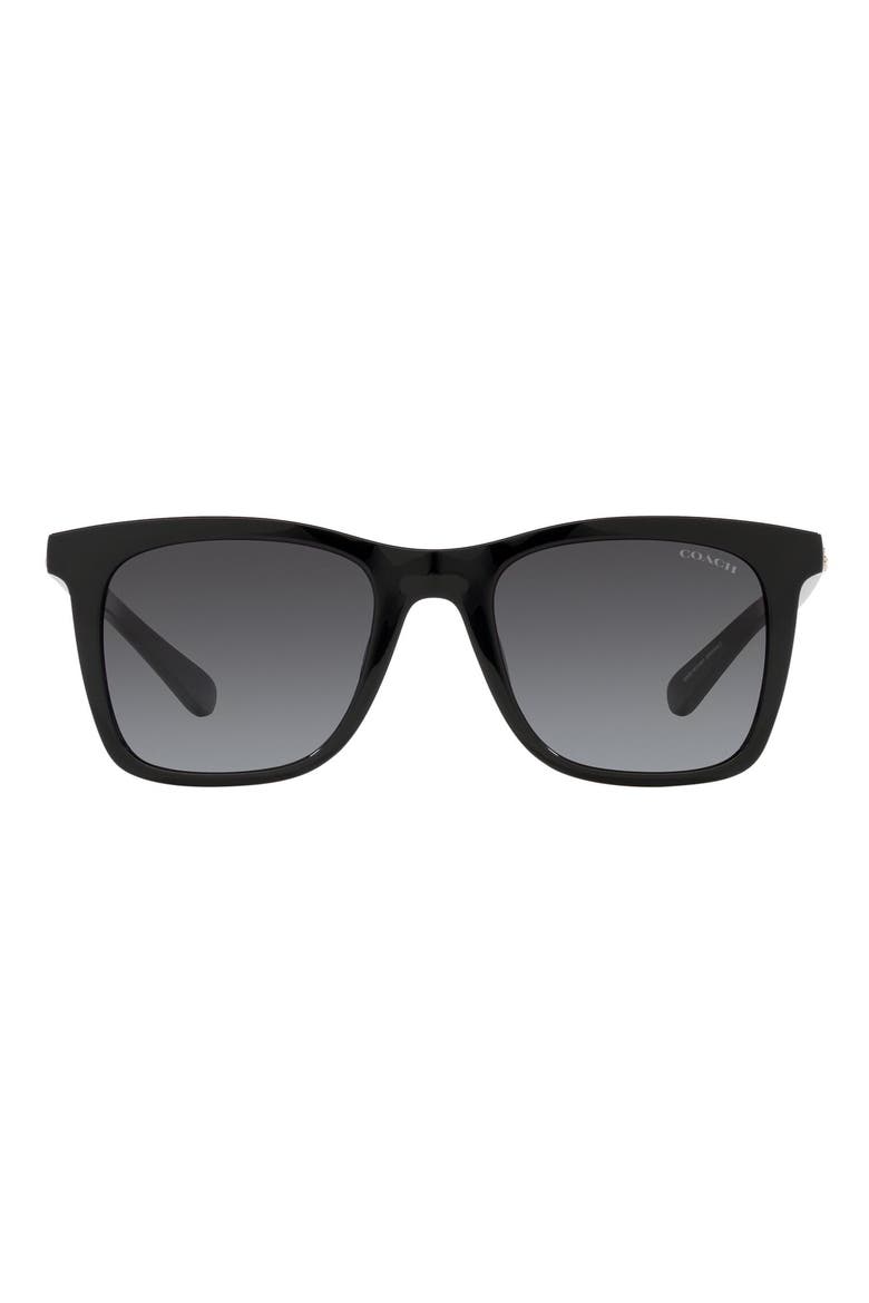 51mm Gradient Square Sunglasses, Main, color, BLACK