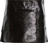 Oblique Vinyl Miniskirt