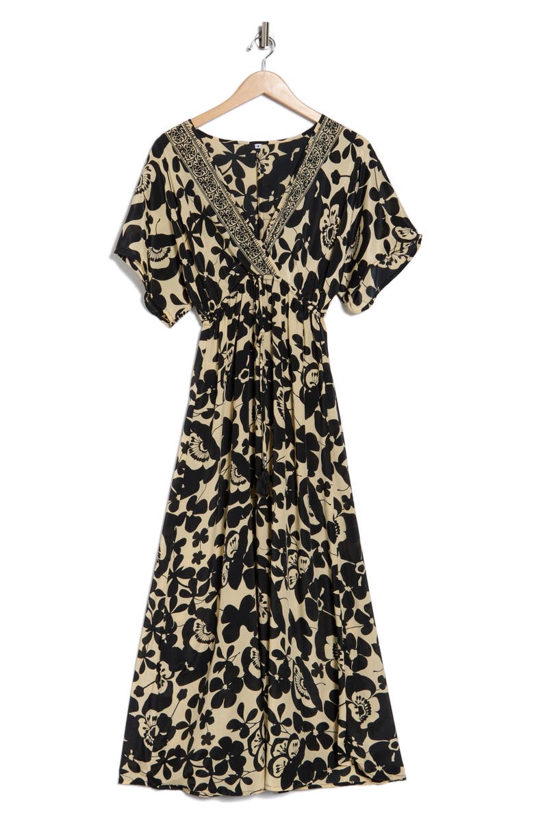 La Fiorentina Floral Surplice V-Neck Maxi Dress, Alternate, color,