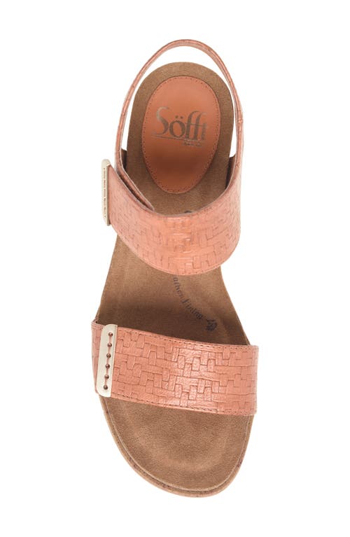 Söfft Verdi Ii Slingback Wedge Sandal In Luggage Woven