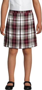 Lands' End School Uniform Girls Plaid Box Pleat Skirt Top of the Knee