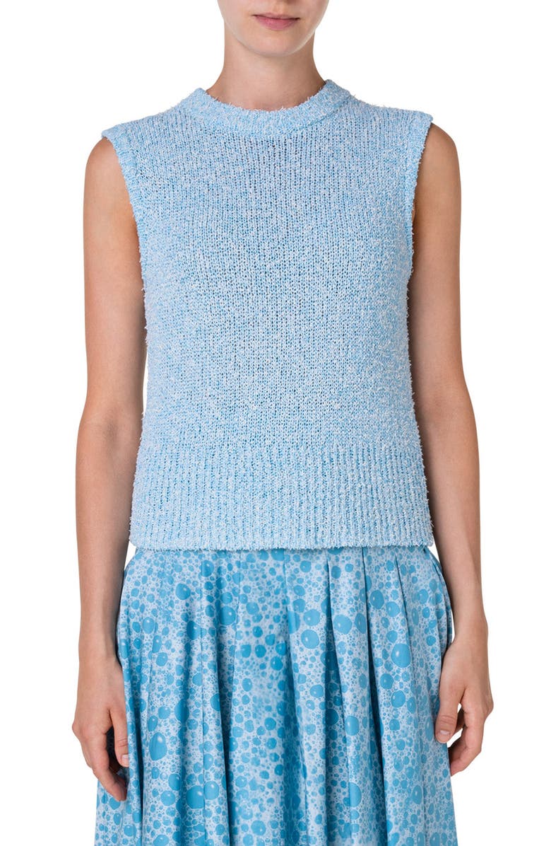 Akris punto Cotton Blend Bouclé Sleeveless Sweater, Main, color, 