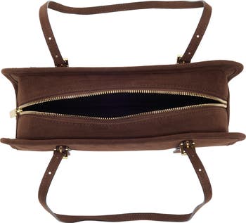 Suede East/West Shoulder Bag