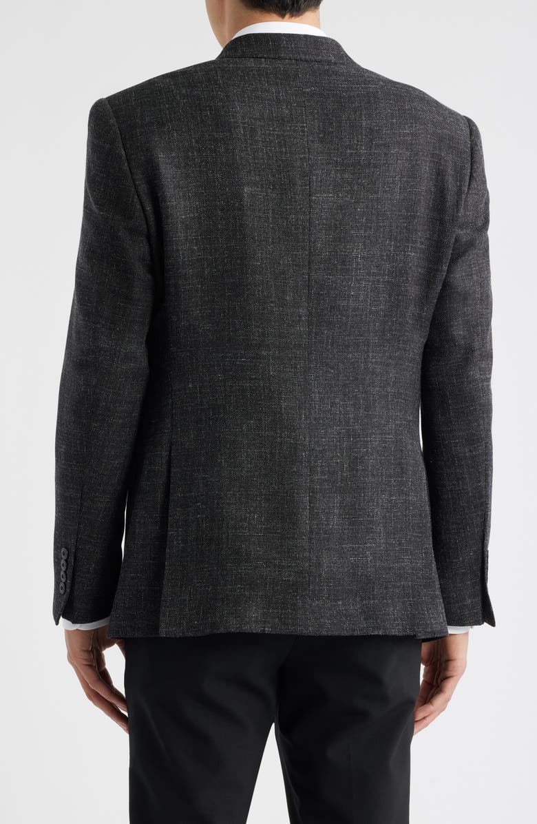 Emporio Armani Slub Wool Blend Sport Coat, Alternate, color, Black