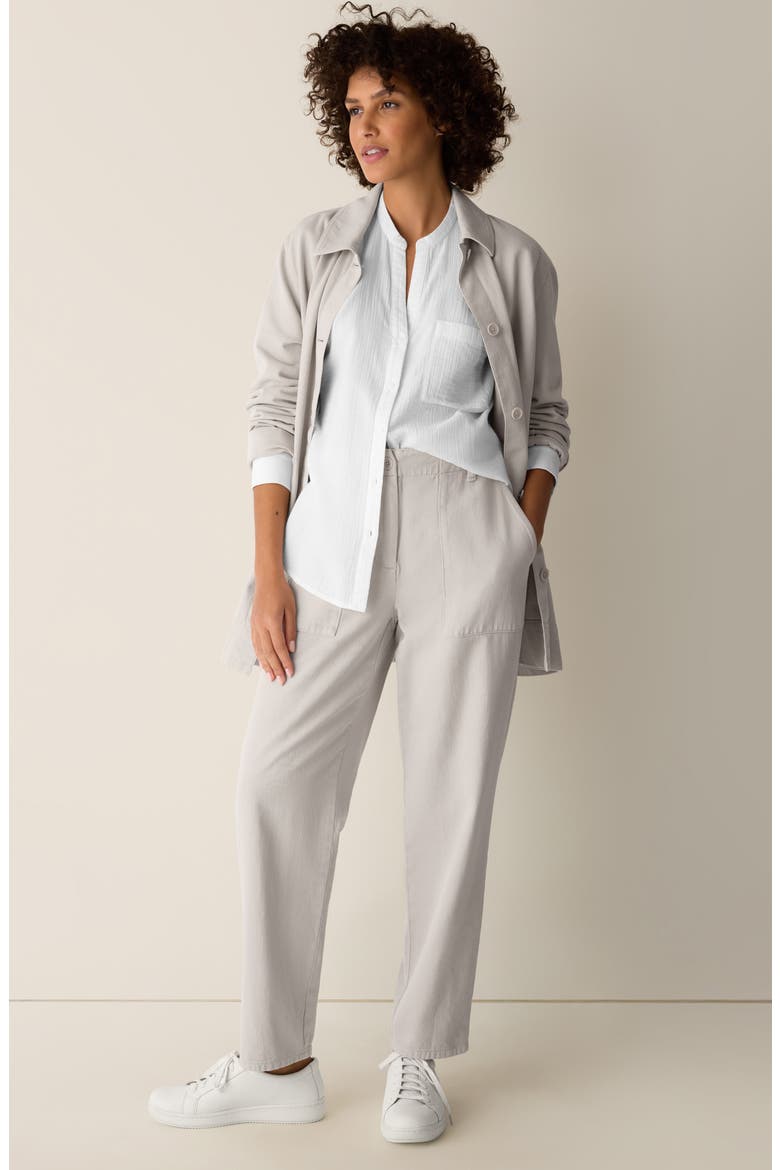 Easy Tapered Organic Cotton Pants, Alternate, color, PARUS