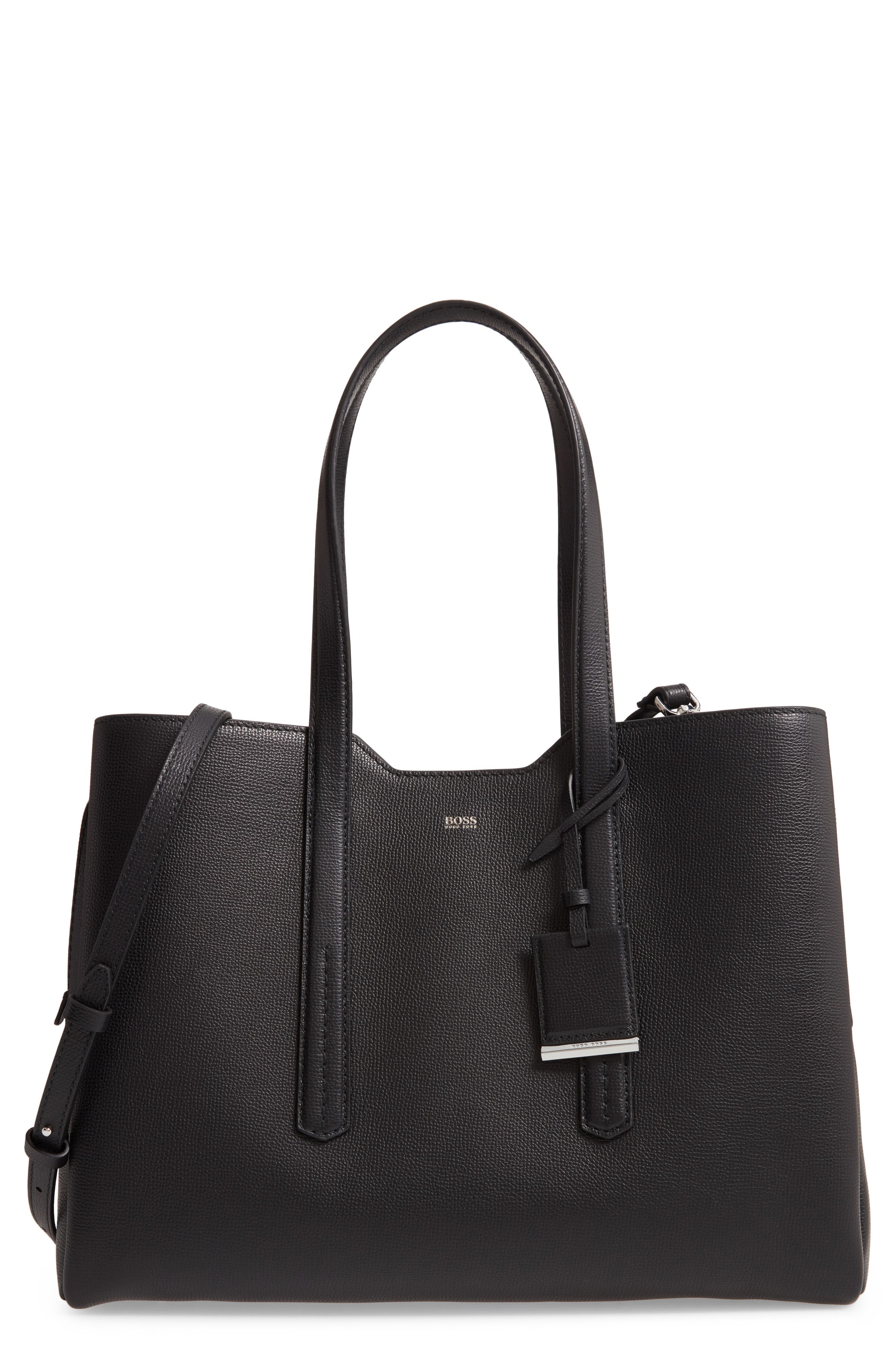 BOSS Taylor Business Leather Tote, Main, color, 