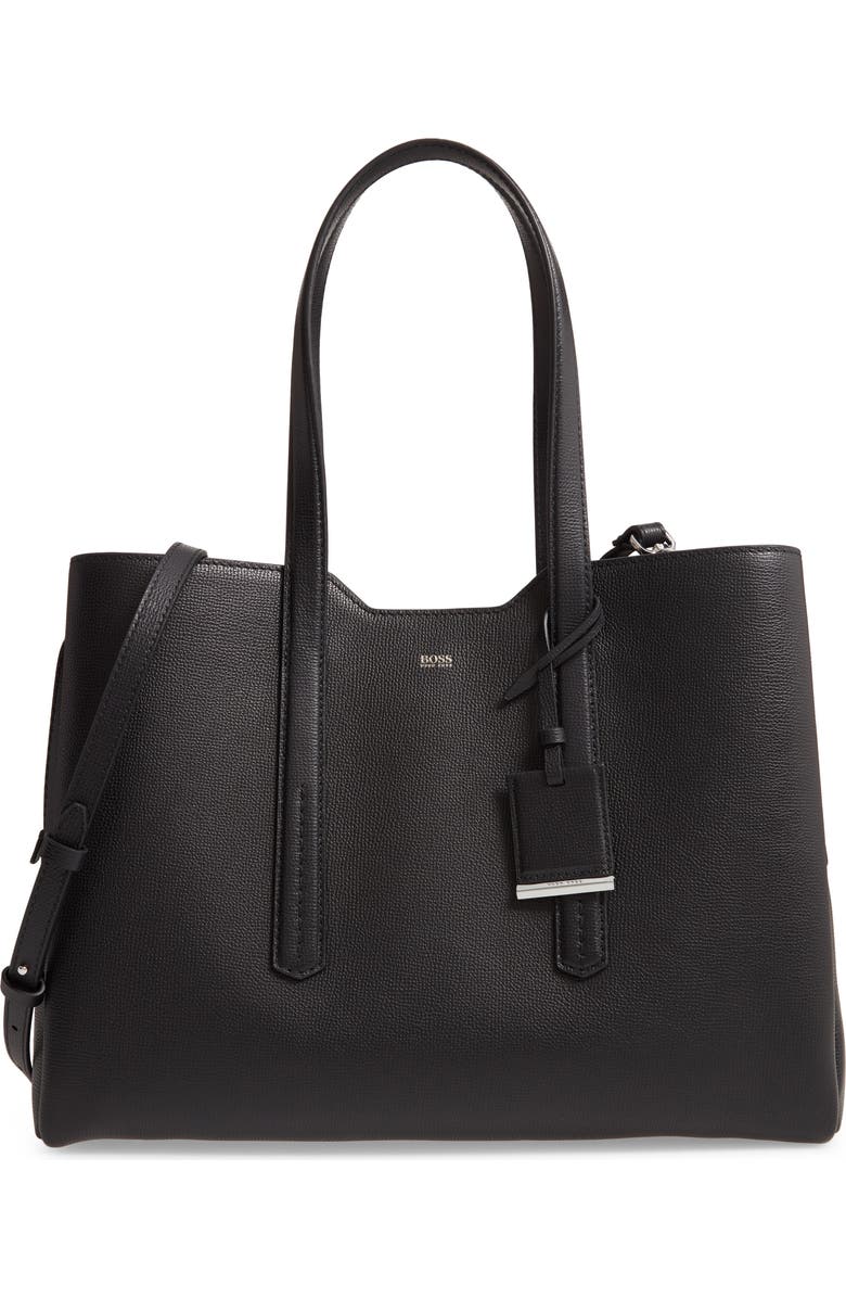 BOSS Taylor Business Leather Tote, Main, color,