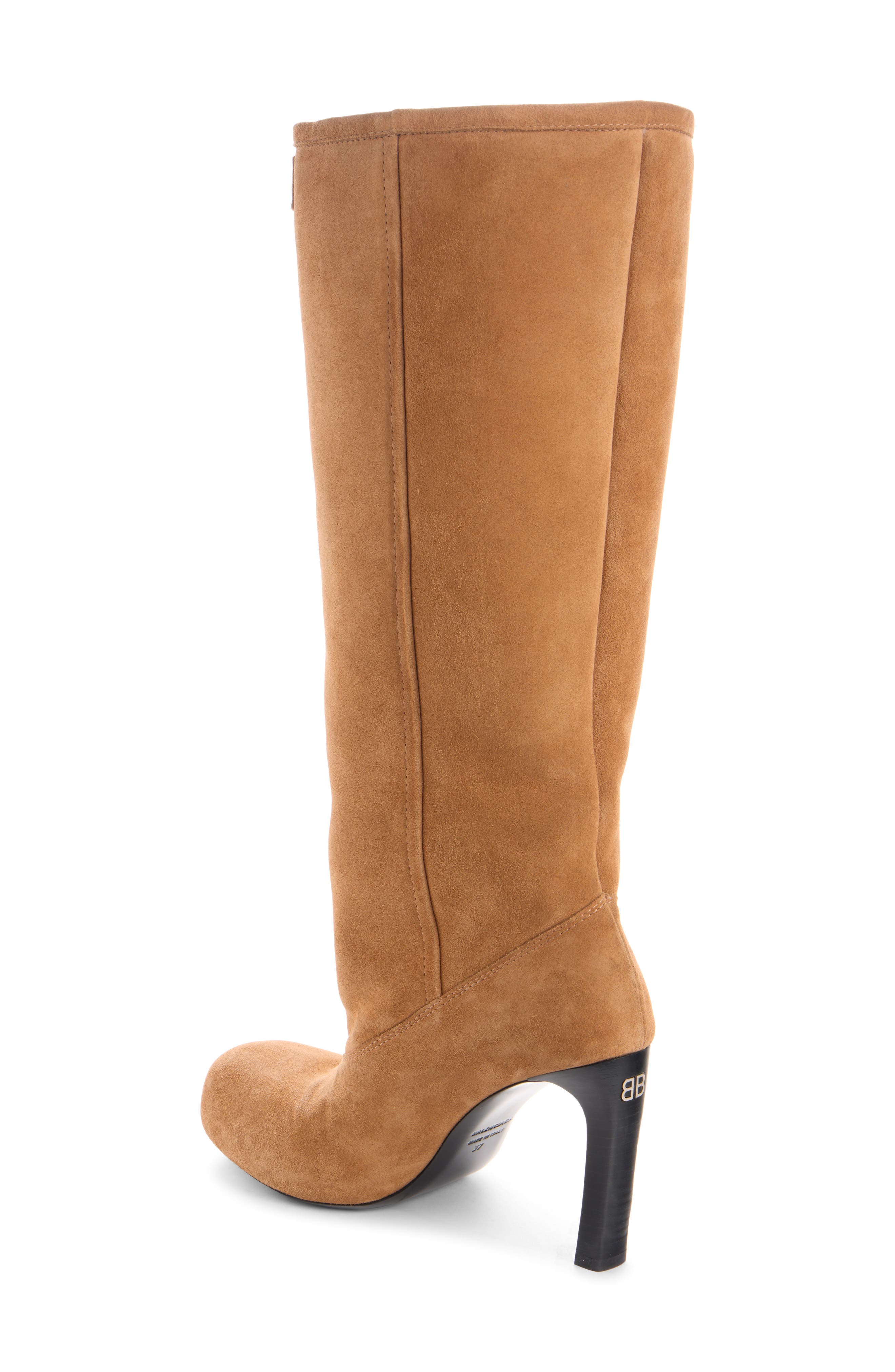 Balenciaga Fargo Knee High Boot, Alternate, color, Brown/ Silver