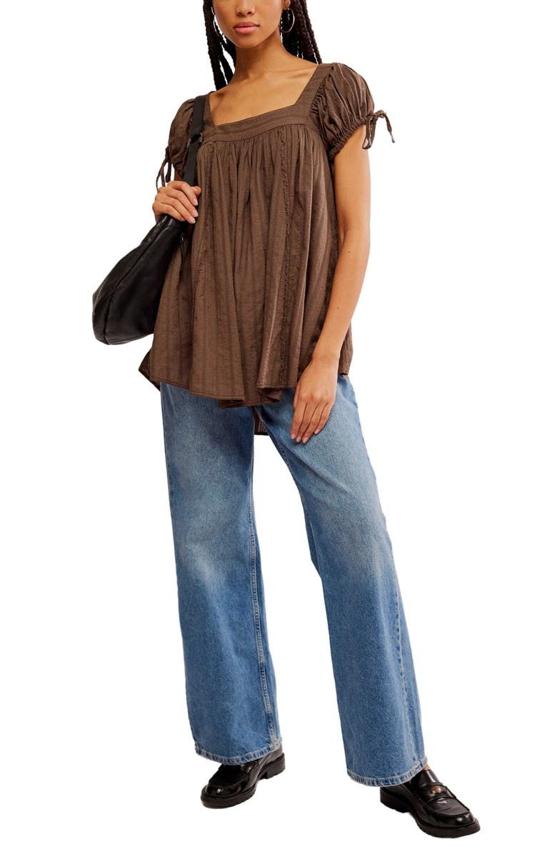 Free People Summer Camp Puff Sleeve Swing Top, Alternate, color, 