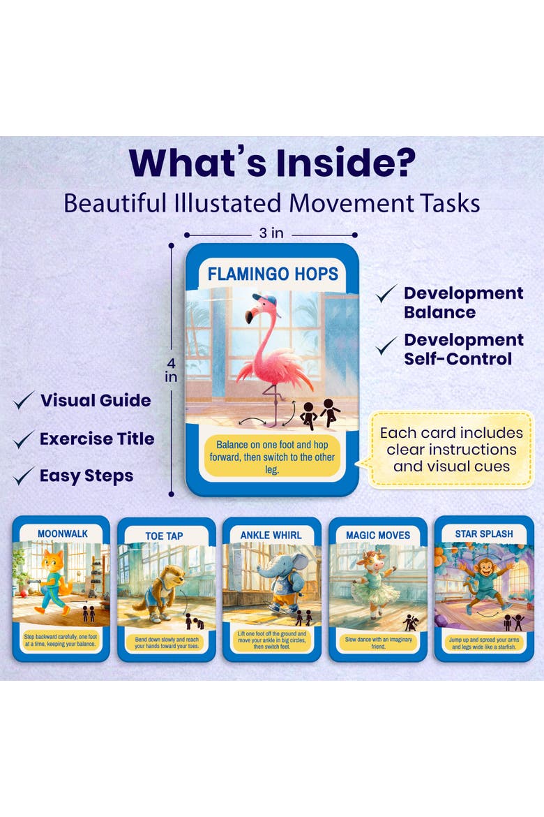 Kids Card Game Set with Multiple Activities, Alternate, color, Move It