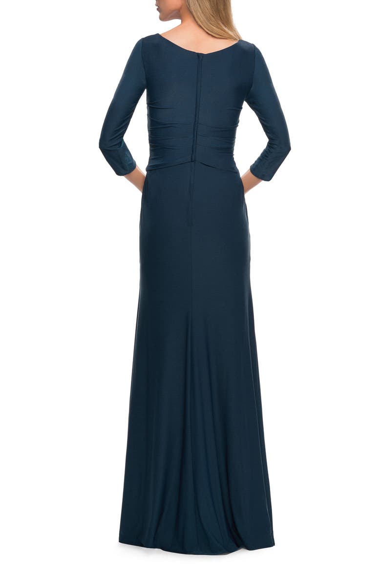 Ruched Bodice Sheath Gown, Alternate, color, DARK TEAL