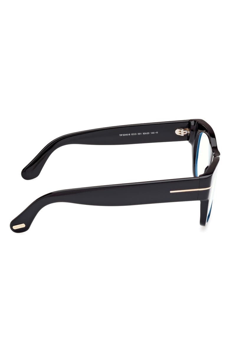 TOM FORD 52mm Round Blue Light Blocking Optical Glasses, Alternate, color, 