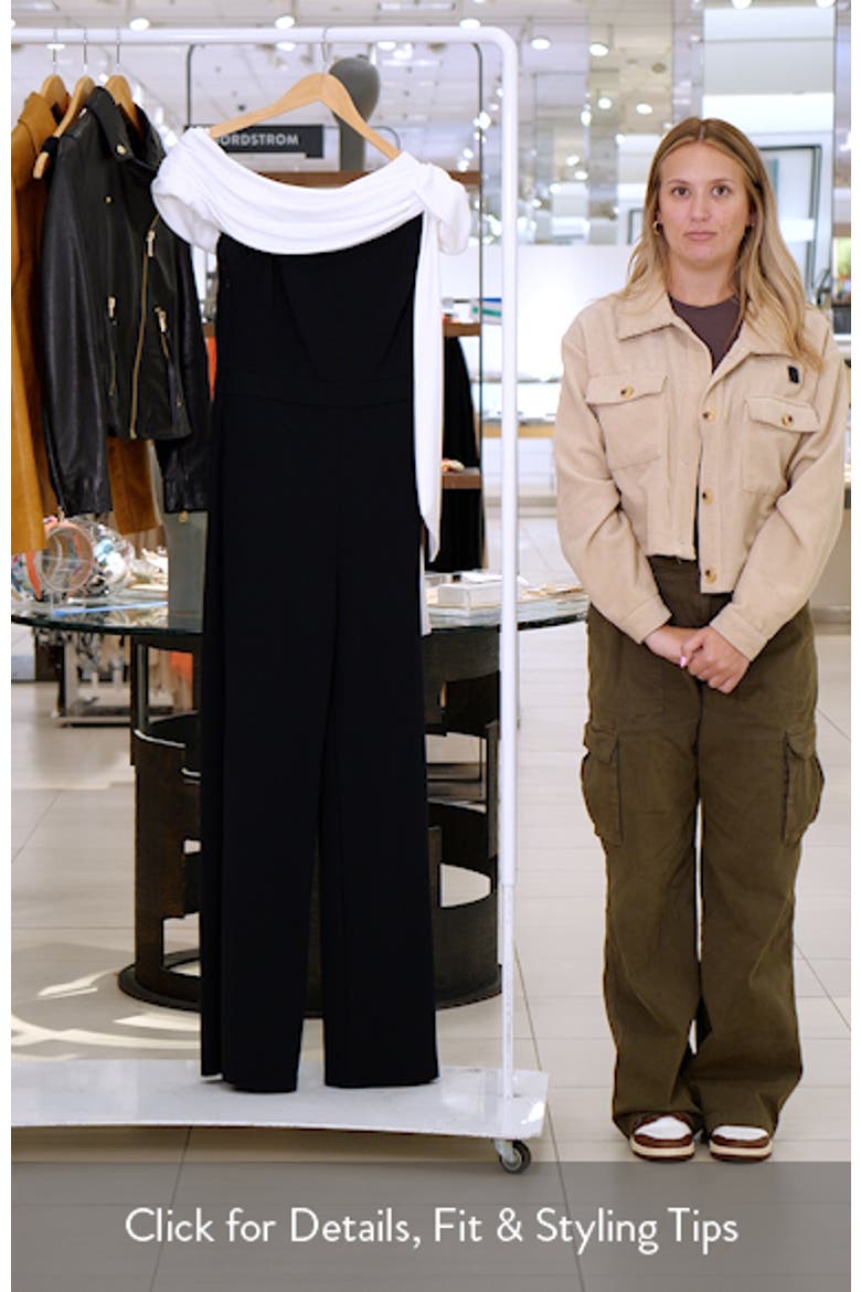Bow One-Shoulder Crepe Jumpsuit video