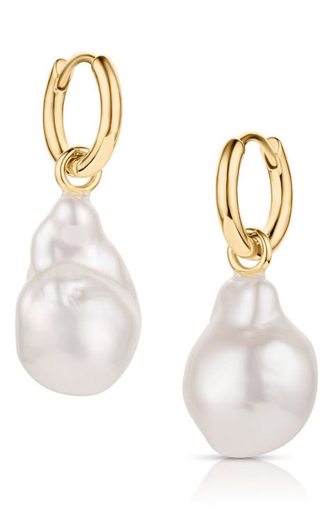 Talia Pearl Hoop Earrings