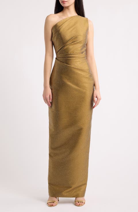The Swanson One-Shoulder Embellished Maxi Dress
