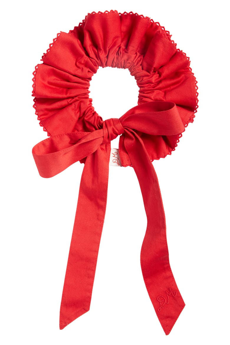 Garter Bun Wrap Scrunchie, Main, color, RED