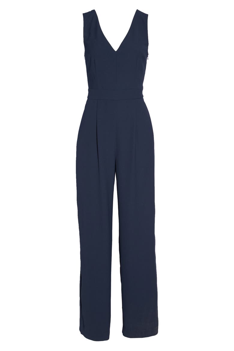 Cutout Back Jumpsuit, Alternate, color, NAVY