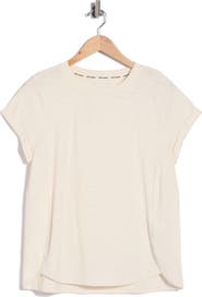 DKNY Roll Sleeve Cotton Blend T-Shirt