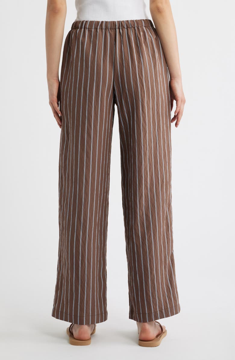 Madewell Stripe Pull-On Pants, Alternate, color, Brown Peri Twin Stripe