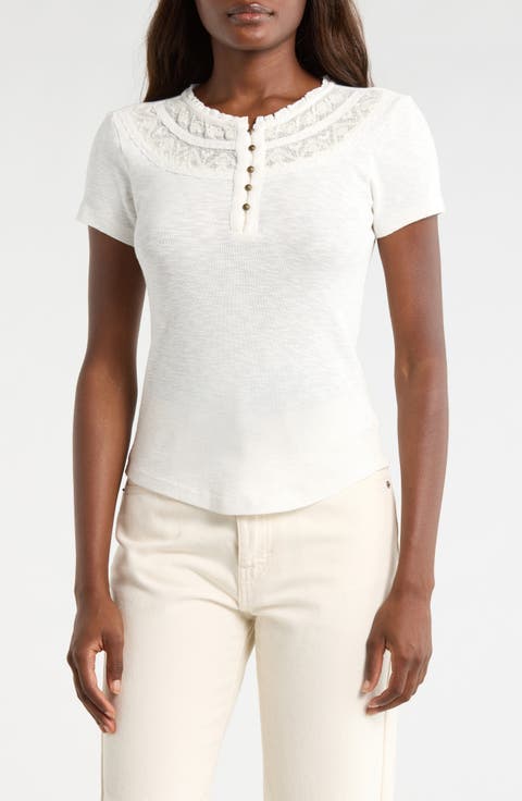 Embroidered Yoke Henley