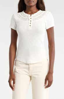 Embroidered Yoke Henley
