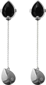 Burberry Onyx Shield Pendant Earrings
