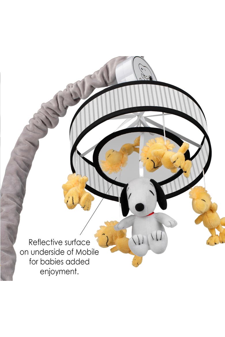 Classic Snoopy & Woodstock Musical Baby Crib Mobile Soother Toy, Alternate, color, White
