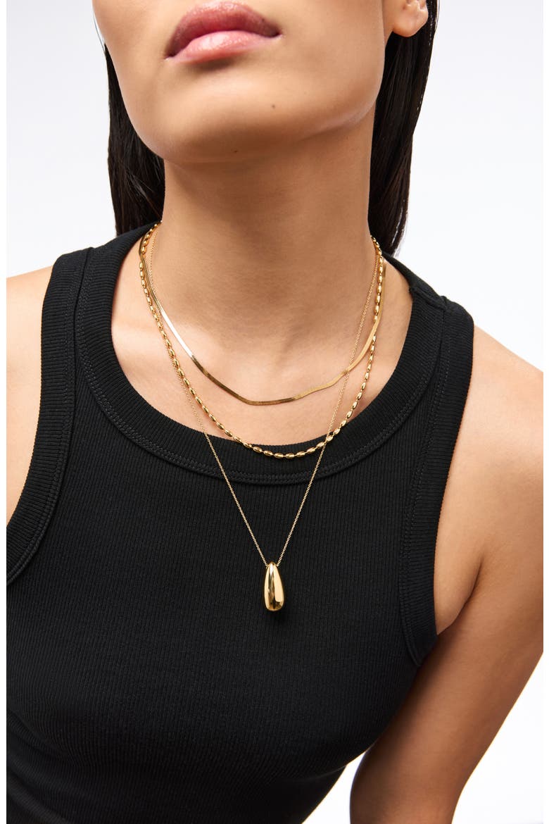 Soren Teardrop Pendant Necklace, Alternate, color, GOLD