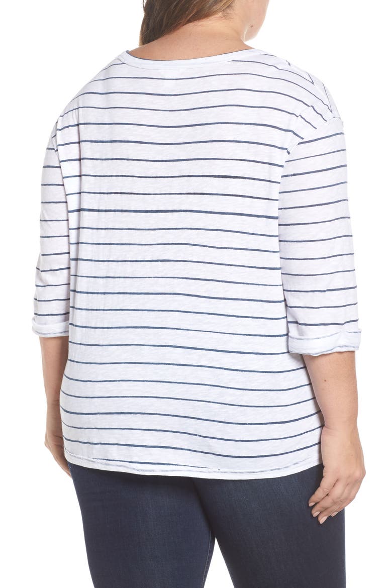 Relaxed Stripe Tee, Alternate, color, WHITE- NAVY STRIPE