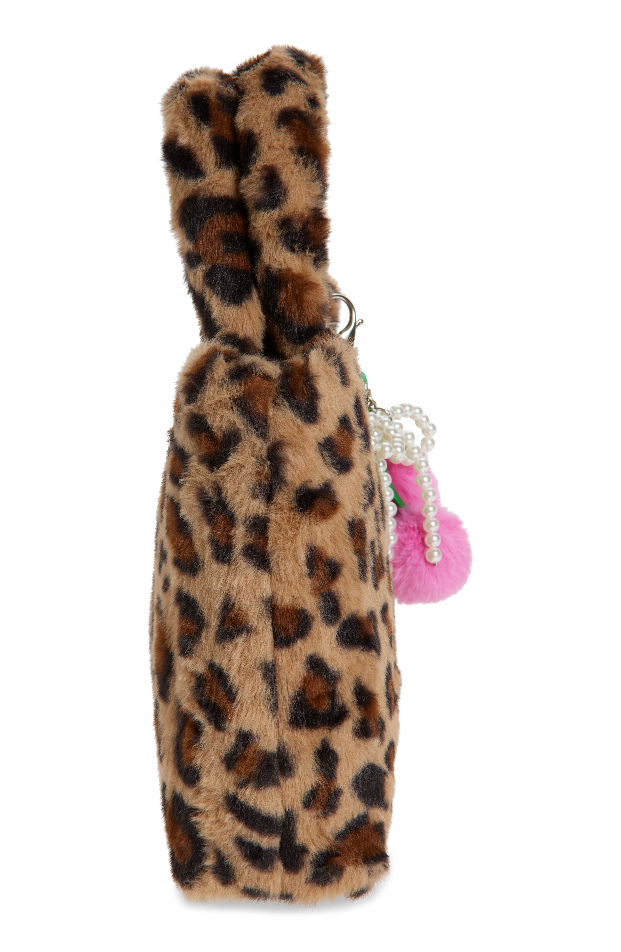 OMG Accessories Kids
 Mini Leopard Faux Fur Tote, Alternate, color, 
