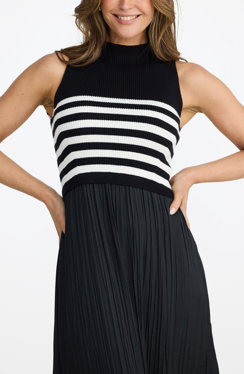 Brave + True Brave+true Gabriel Sleeveless Mixed Media Maxi Dress In Black