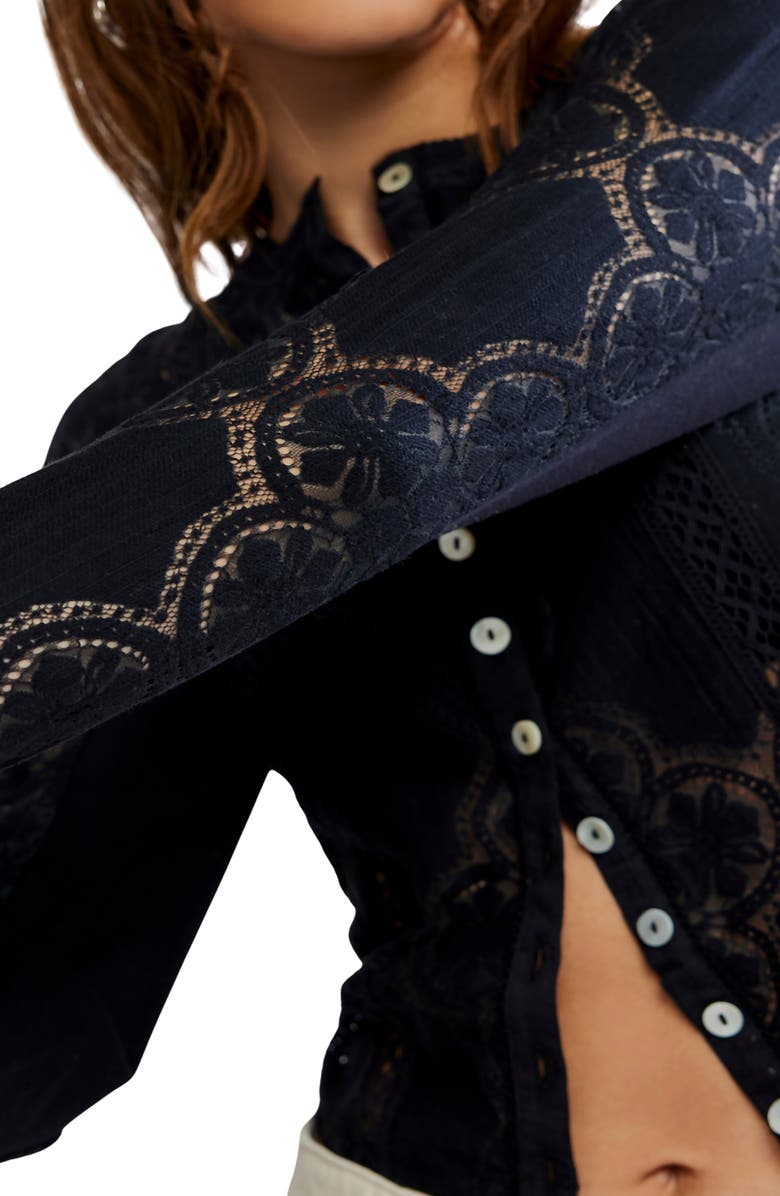 Free People Jae Button-Up Top, Alternate, color, Black