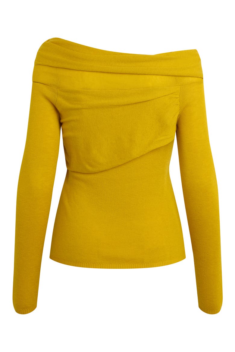 Charmed One-Shoulder Merino Wool Top, Alternate, color, DIJION