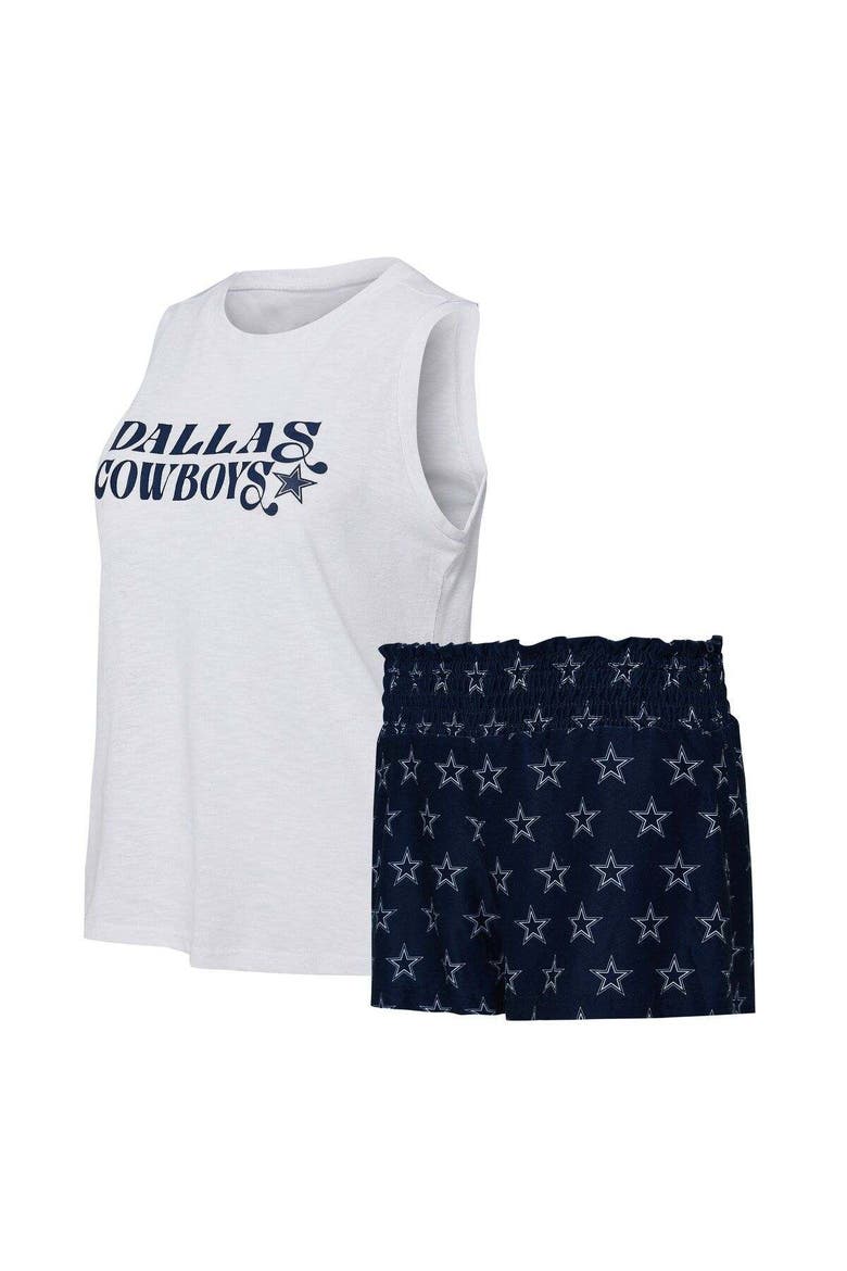 Women's Concepts Sport Navy/White Dallas Cowboys Gauge Tank & Shorts Sleep Set, Main, color, Navy