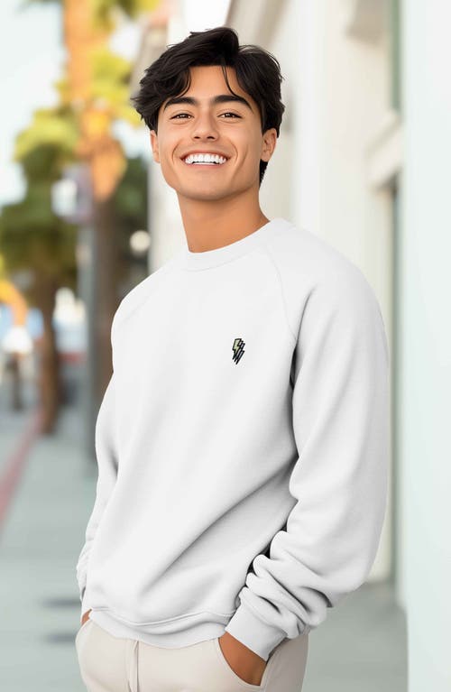 Dalix Lightning Fleece Sweatshirt In White