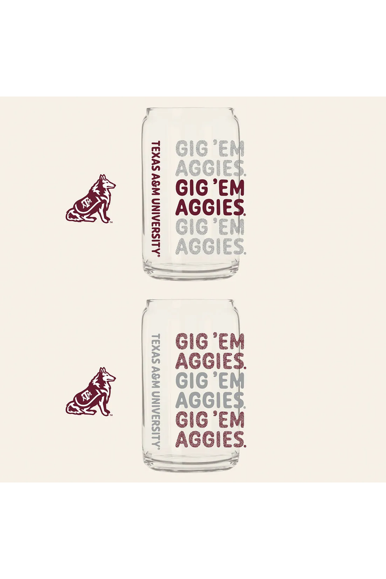 Show Your Spirit! College Can-Shaped Glass Set, Alternate, color, Texas A&M University