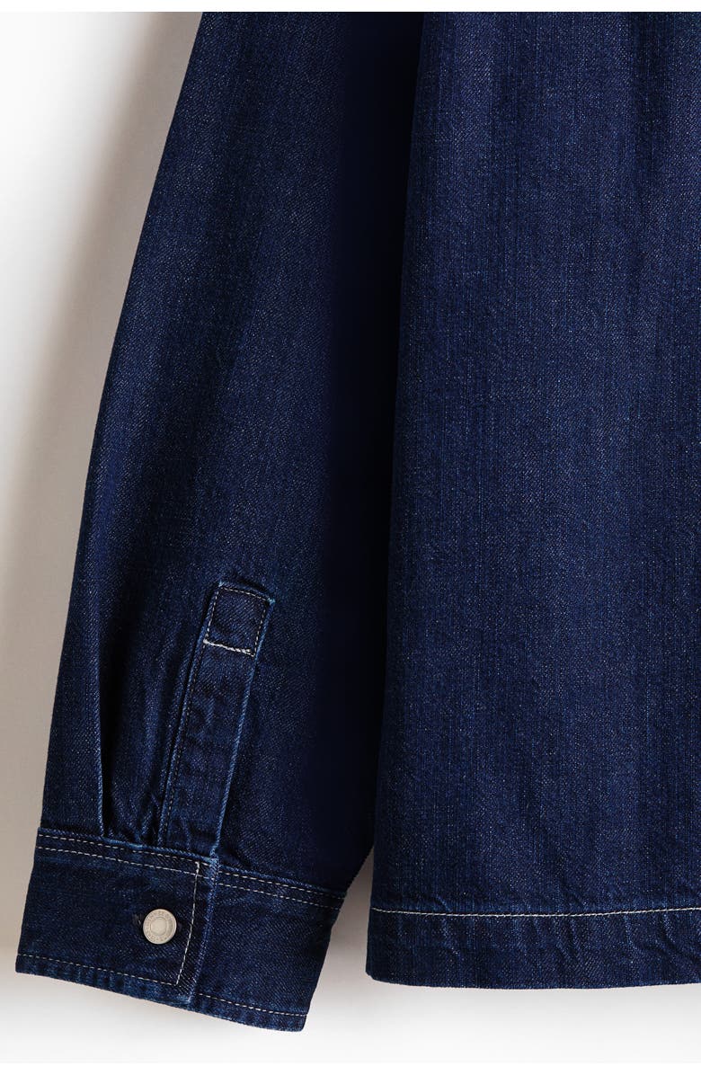 H&M Denim Overshirt, Alternate, color, Dark Denim Blue