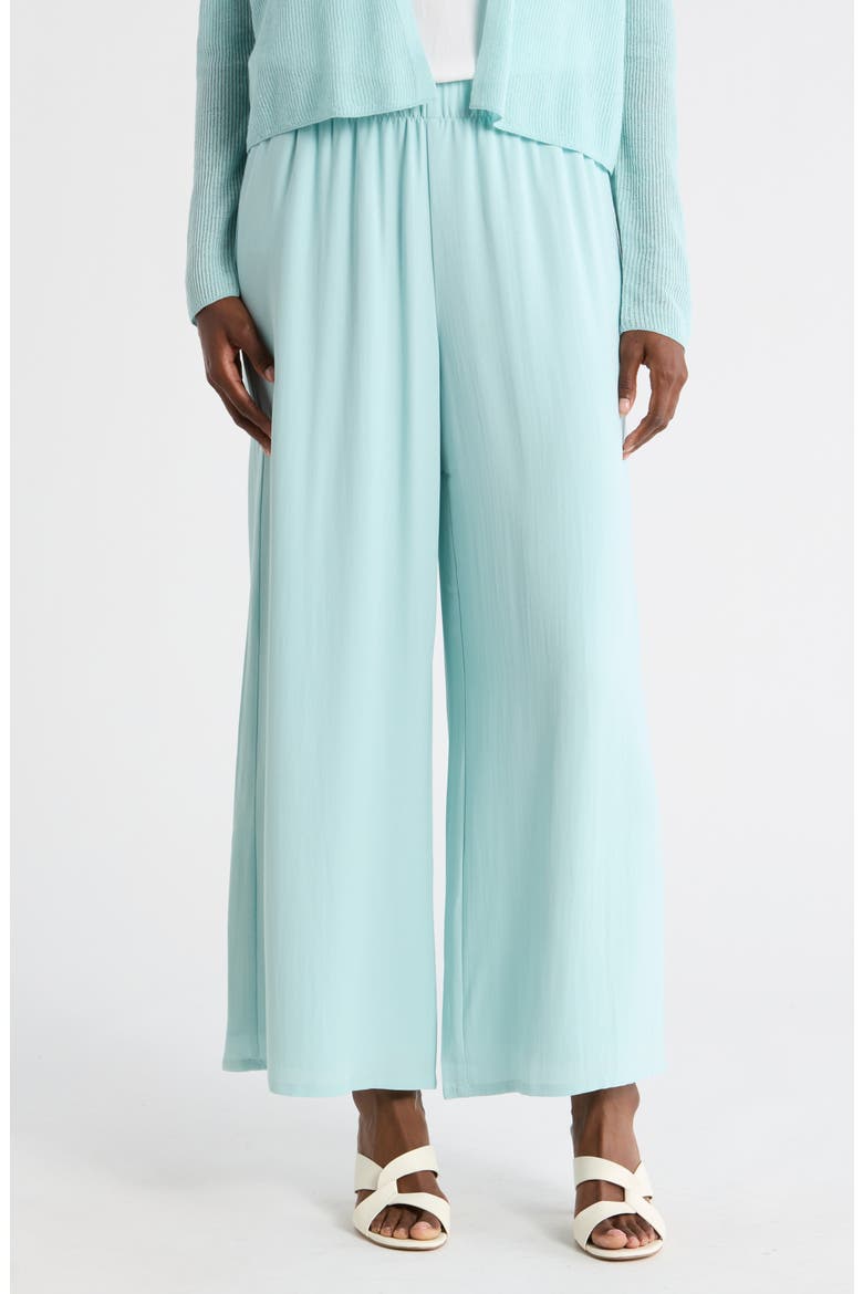 Silk Crepe Georgette Ankle Wide Leg Pants, Main, color, POOL