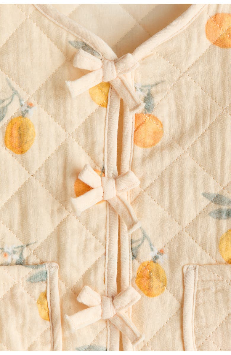 H&M Quilted Cotton Jacket, Alternate, color, Light Beige/Lemons