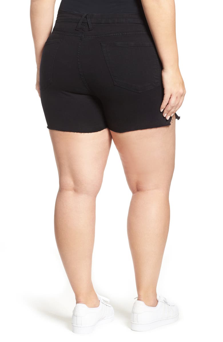 Good American Destroyed Cutoff Denim Shorts, Alternate, color,