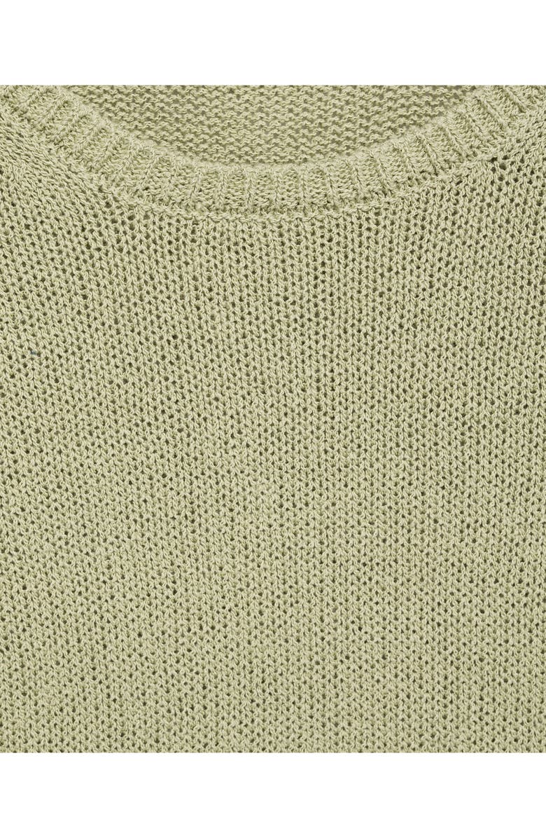 MANGO Madeano Short Sleeve Crewneck Sweater, Alternate, color, Aqua Green