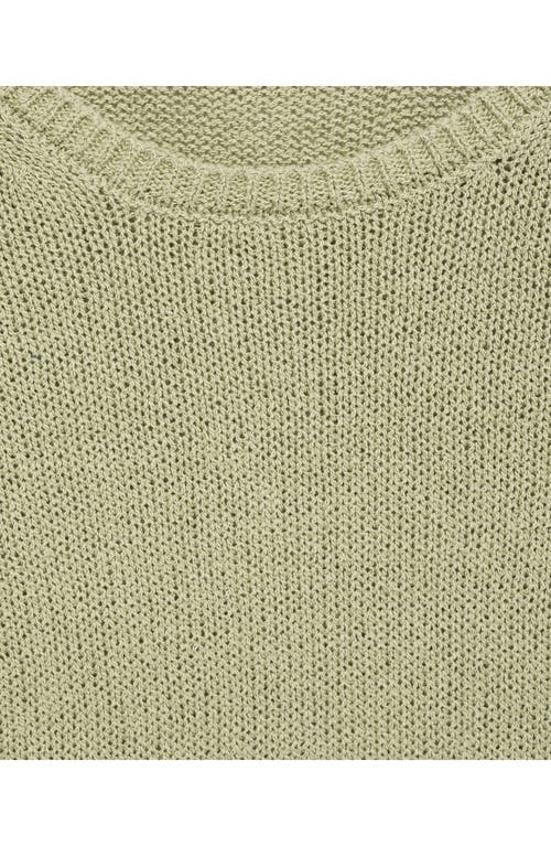 Mango Madeano Short Sleeve Crewneck Sweater In Green