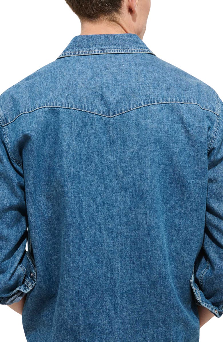 Alex Mill Jackson Denim Western Snap-Up Shirt, Alternate, color, Vintage Wash