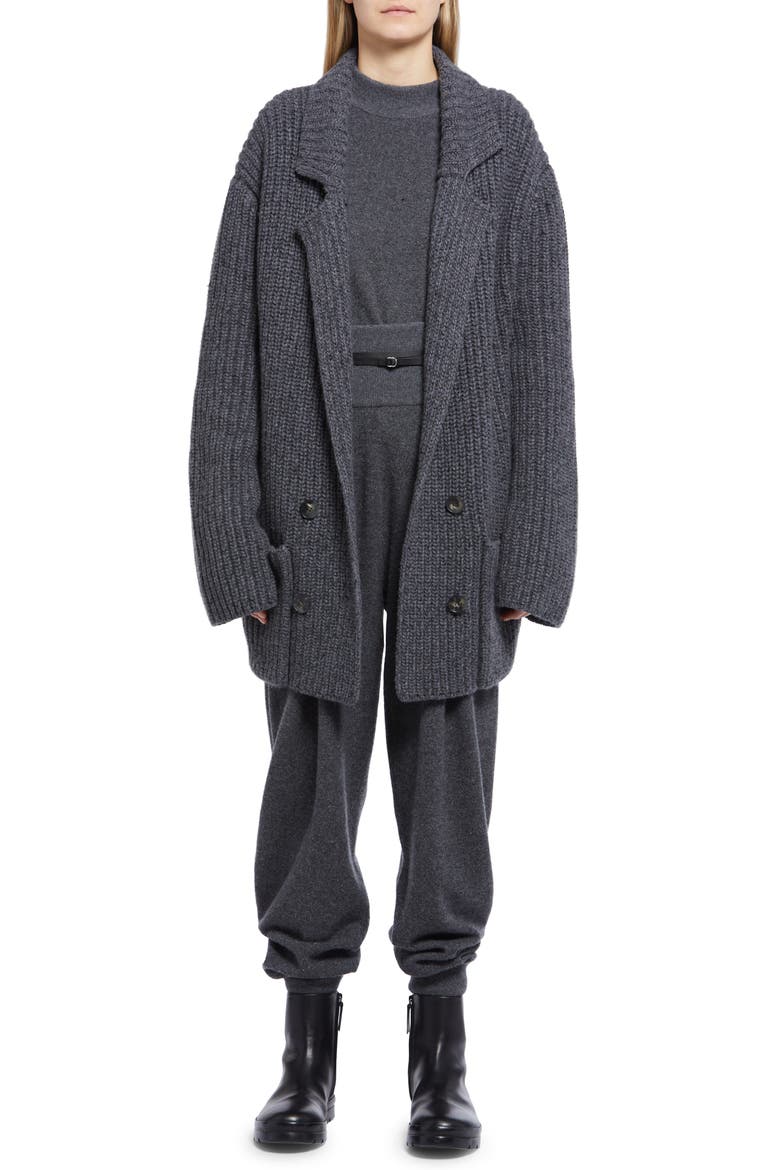 Daverio Boxy Cashmere & Silk Sweater, Alternate, color, GREY MELANGE