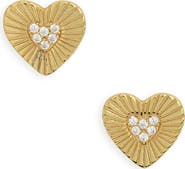 ARGENTO VIVO Heart Cubic Zirconia Sunburst Stud Earrings