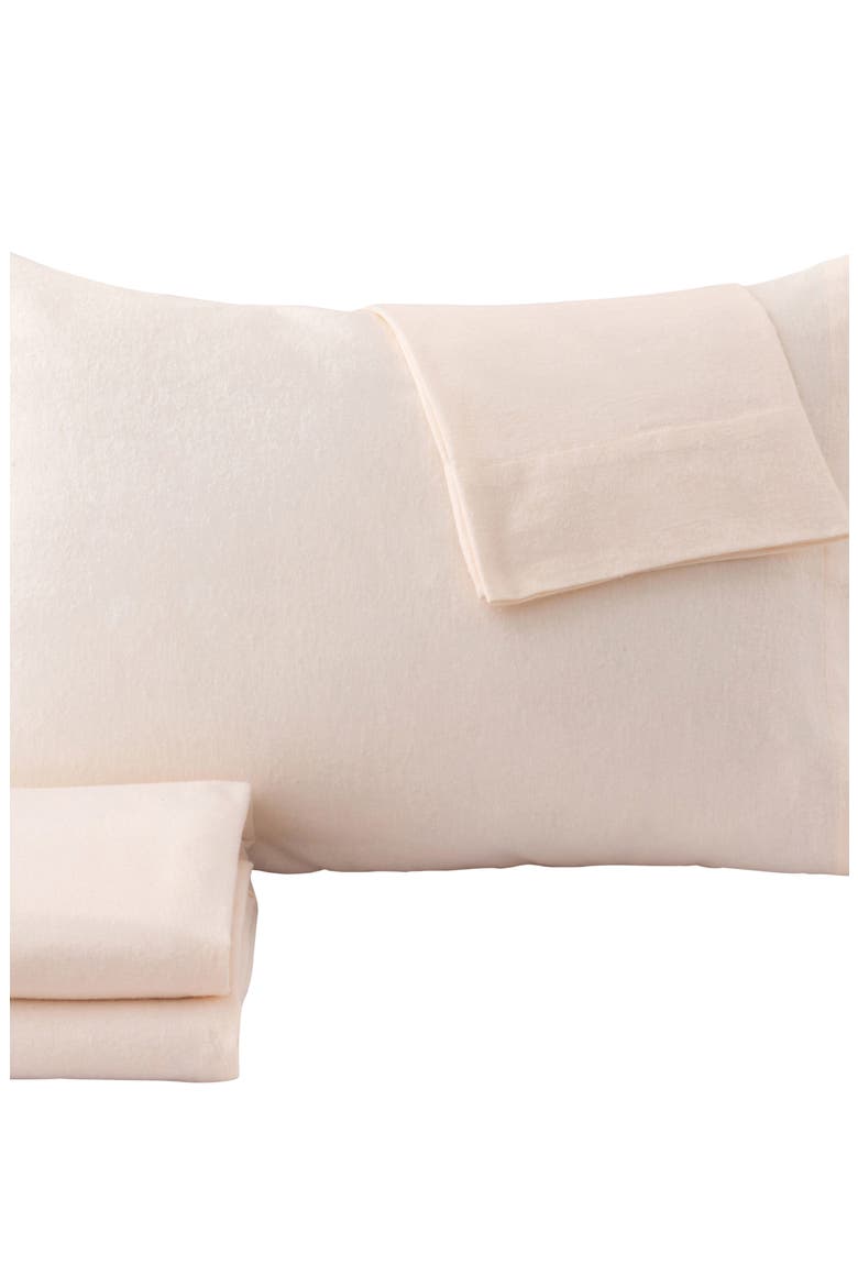 Turkish Cotton Solid Flannel Sheet Set, Alternate, color, PRISTINE IVORY