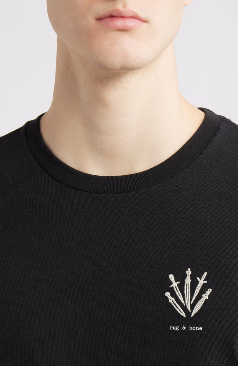 rag & bone Dagger Embroidered T-Shirt, Alternate, color, 